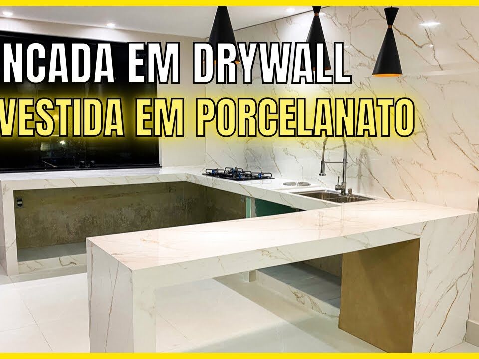 bancada drywall com marmore